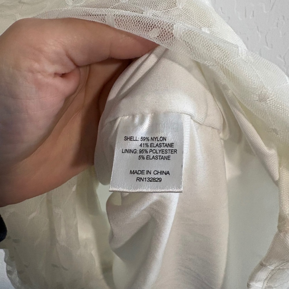Camila Coelho Eva White Ruched Mini Dress Ruffle‎ Sleeve  Mesh Small NEW - Picture 3 of 8